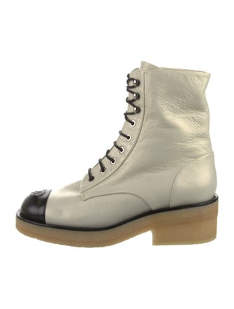 Chanel 2022 Interlocking CC Logo Combat Boots