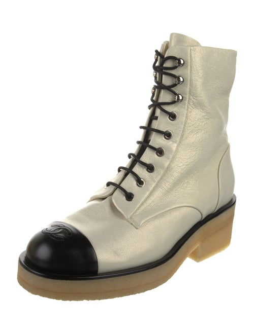 Chanel 2022 Interlocking CC Logo Combat Boots