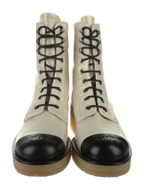 Chanel 2022 Interlocking CC Logo Combat Boots