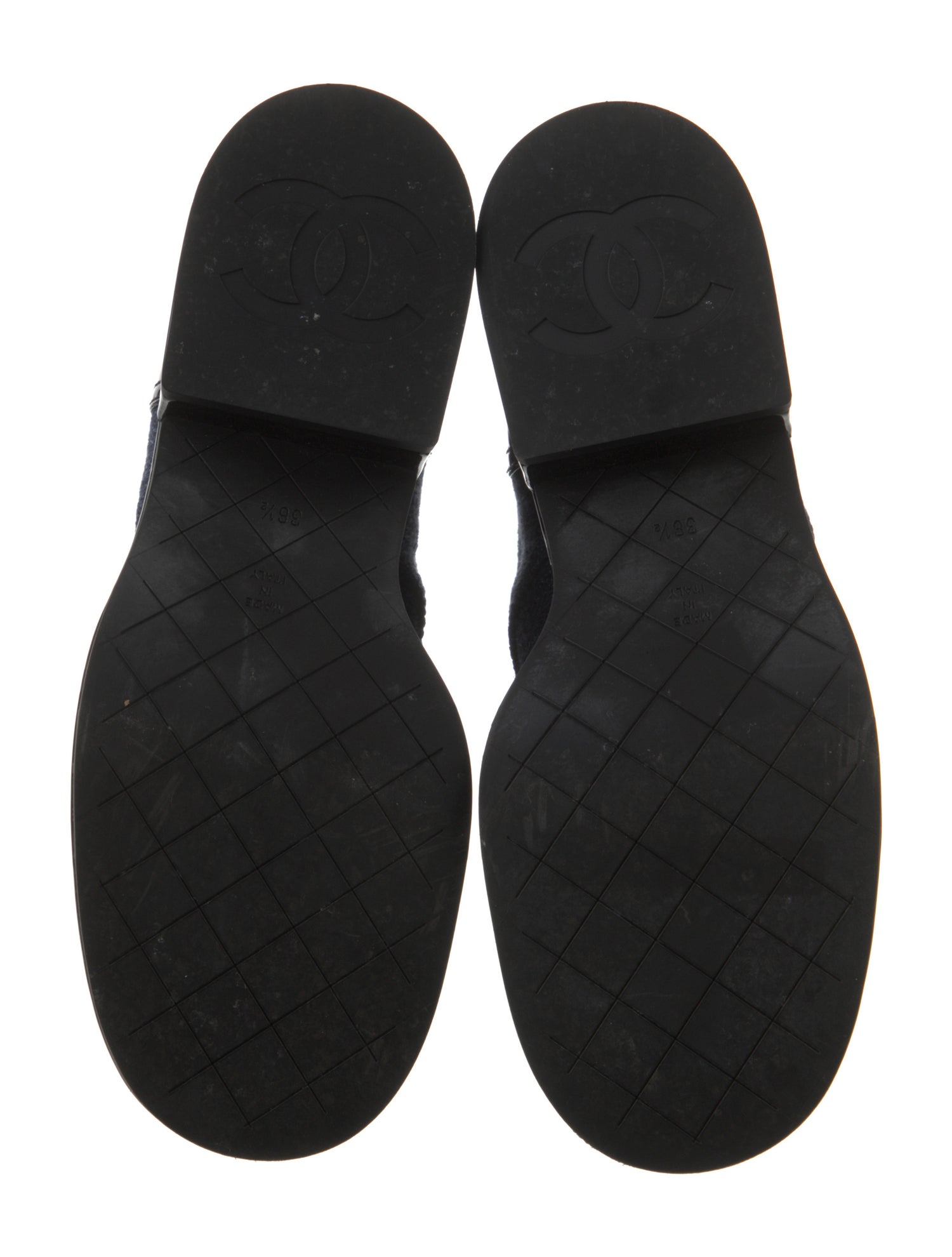 Interlocking CC Logo Denim Combat Boots