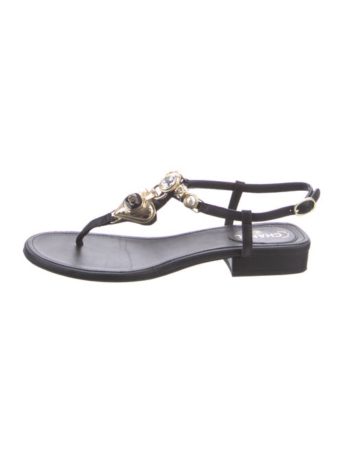 Chanel 2023 Interlocking CC Logo T-Strap Sandals