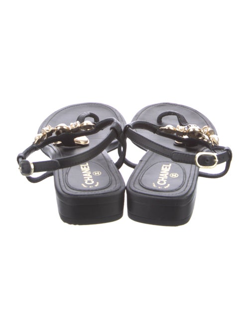 Chanel 2023 Interlocking CC Logo T-Strap Sandals