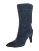Chanel Interlocking CC Logo Suede Boots