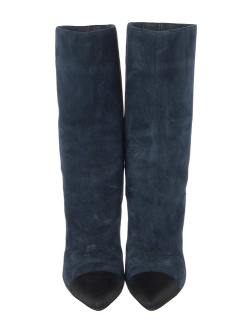 Chanel Interlocking CC Logo Suede Boots
