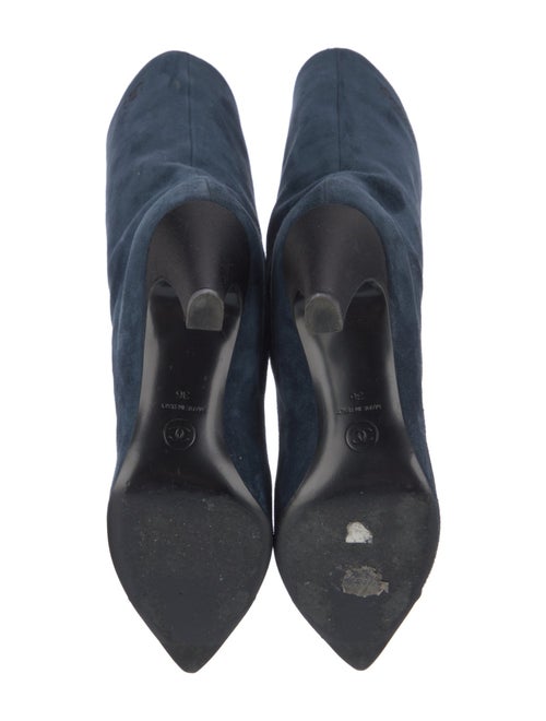 Chanel Interlocking CC Logo Suede Boots