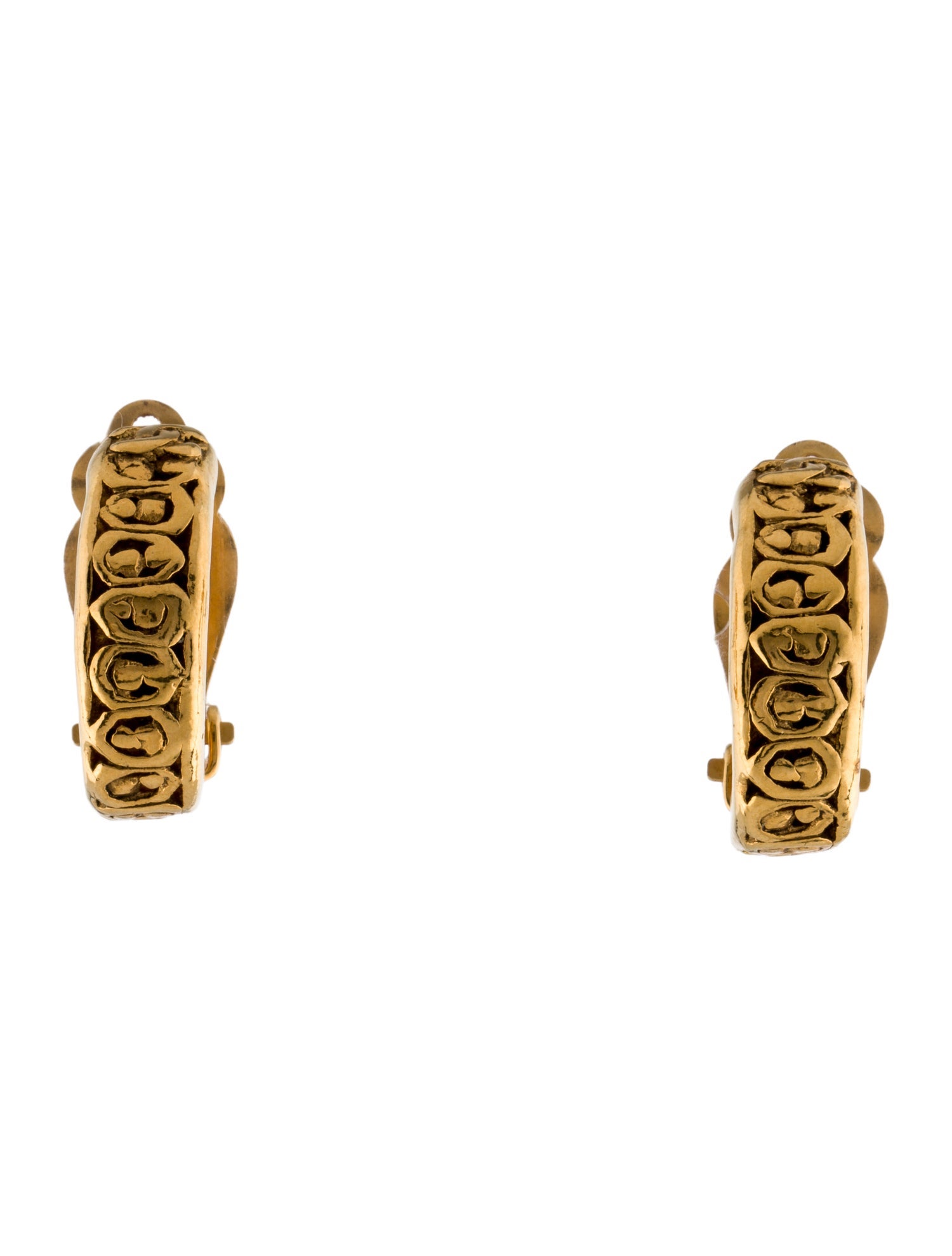 Chanel Vintage CC Clip-On Hoop Earrings