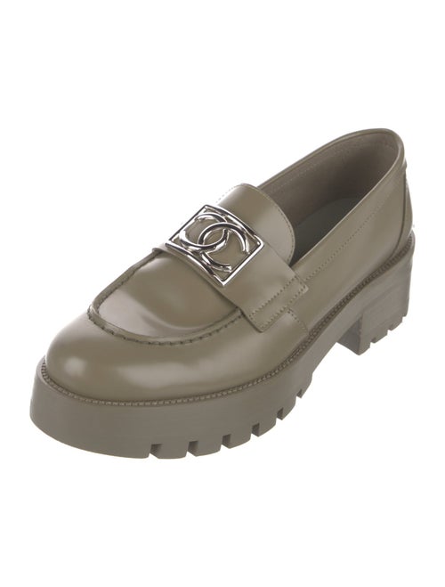 Chanel Interlocking CC Logo Patent Leather Loafers