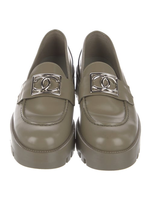 Chanel Interlocking CC Logo Patent Leather Loafers