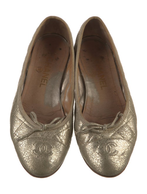 Chanel Interlocking CC Logo Suede Ballet Flats