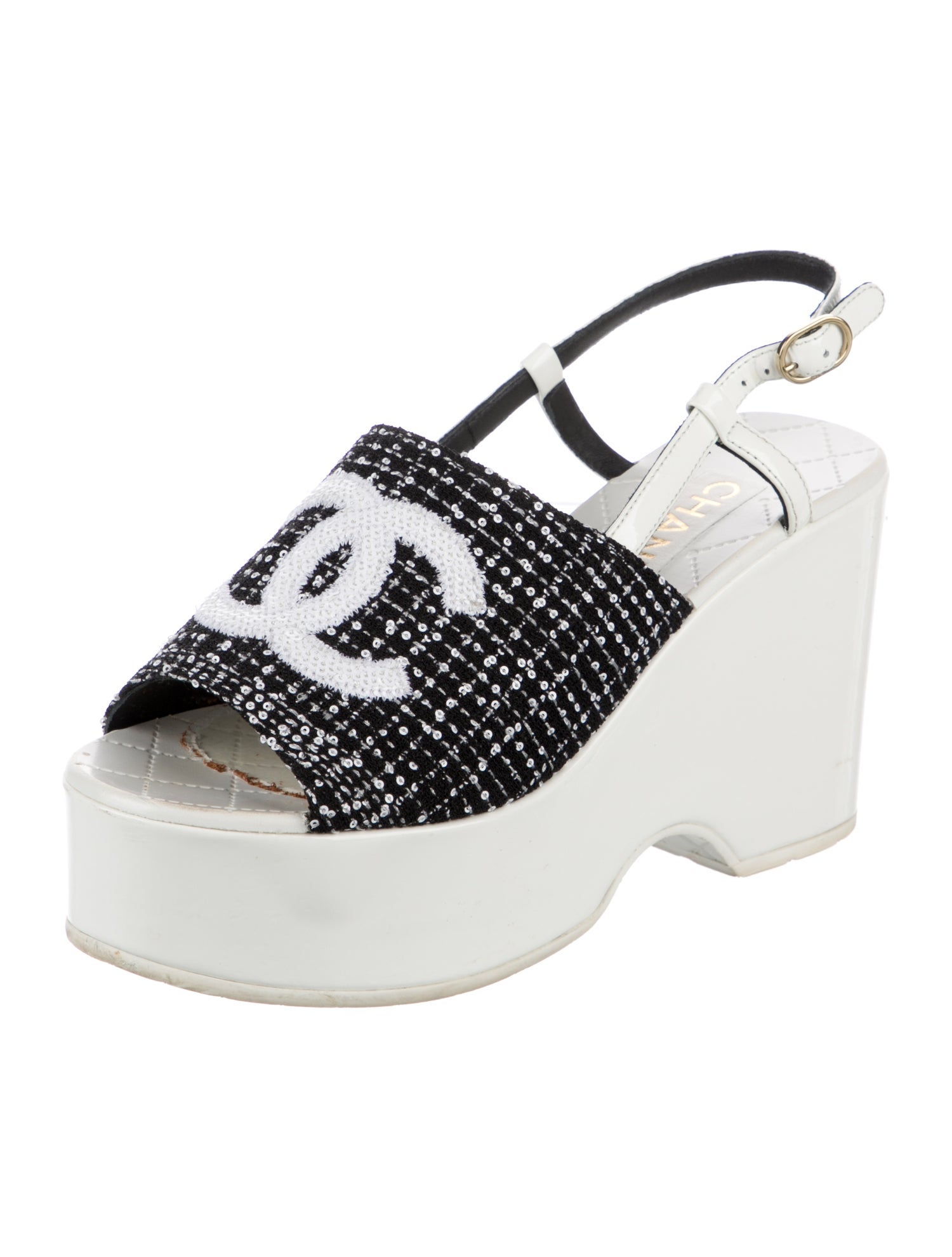 Chanel 2024 Interlocking CC Logo Slingback Sandals