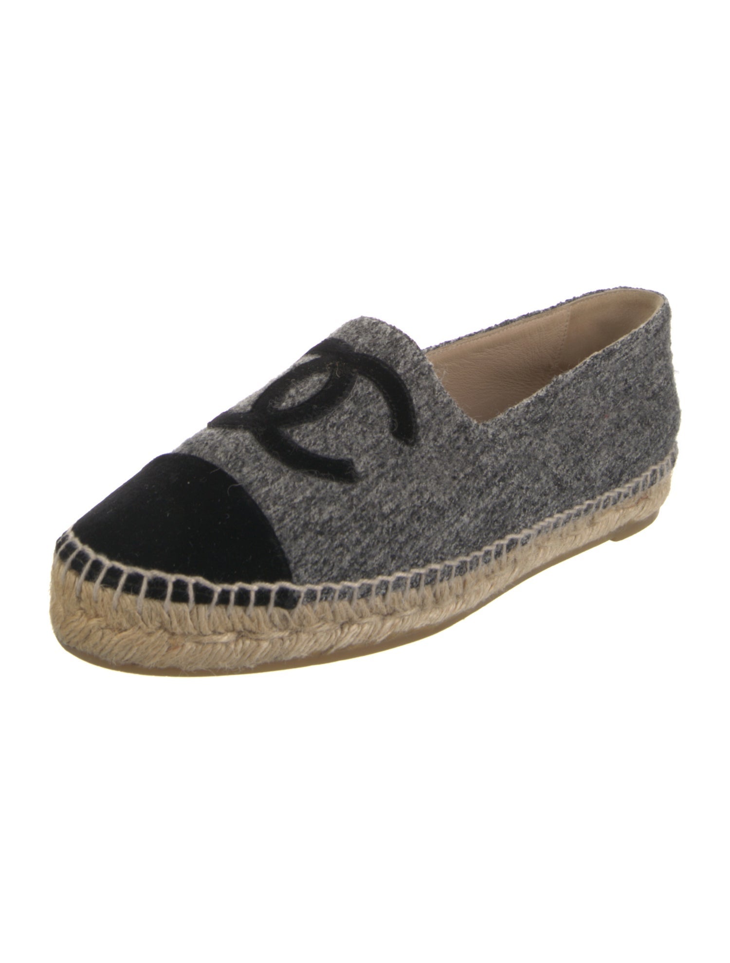 Chanel Interlocking CC Logo Wool Espadrilles