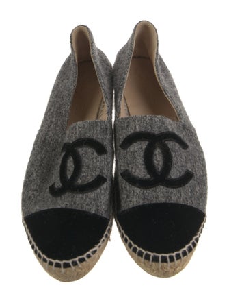 Chanel Interlocking CC Logo Wool Espadrilles