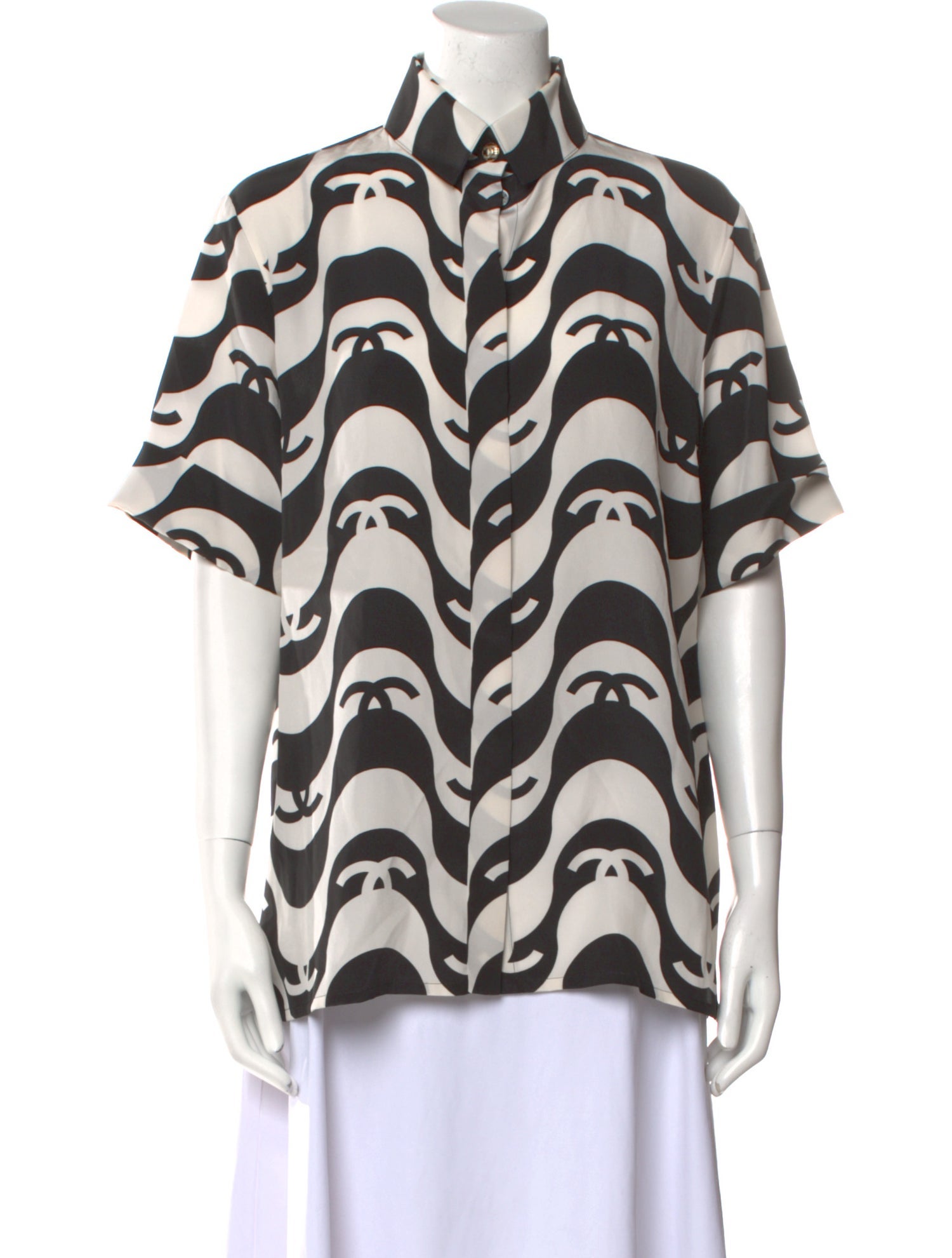 Chanel 2021 Silk Button-Up Top