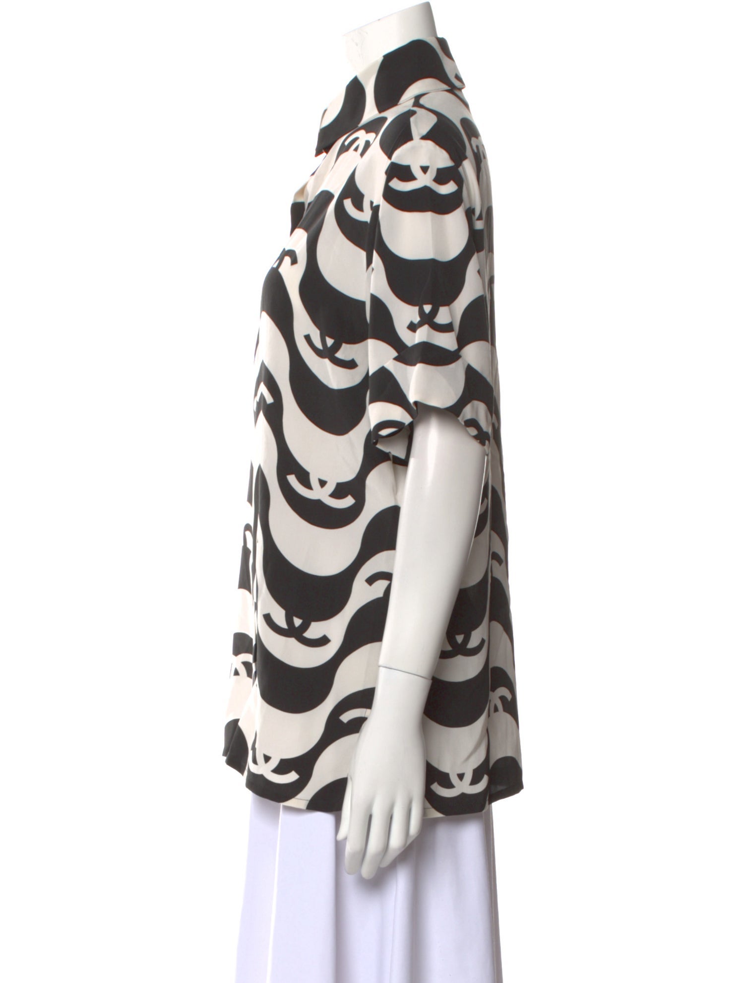 Chanel 2021 Silk Button-Up Top