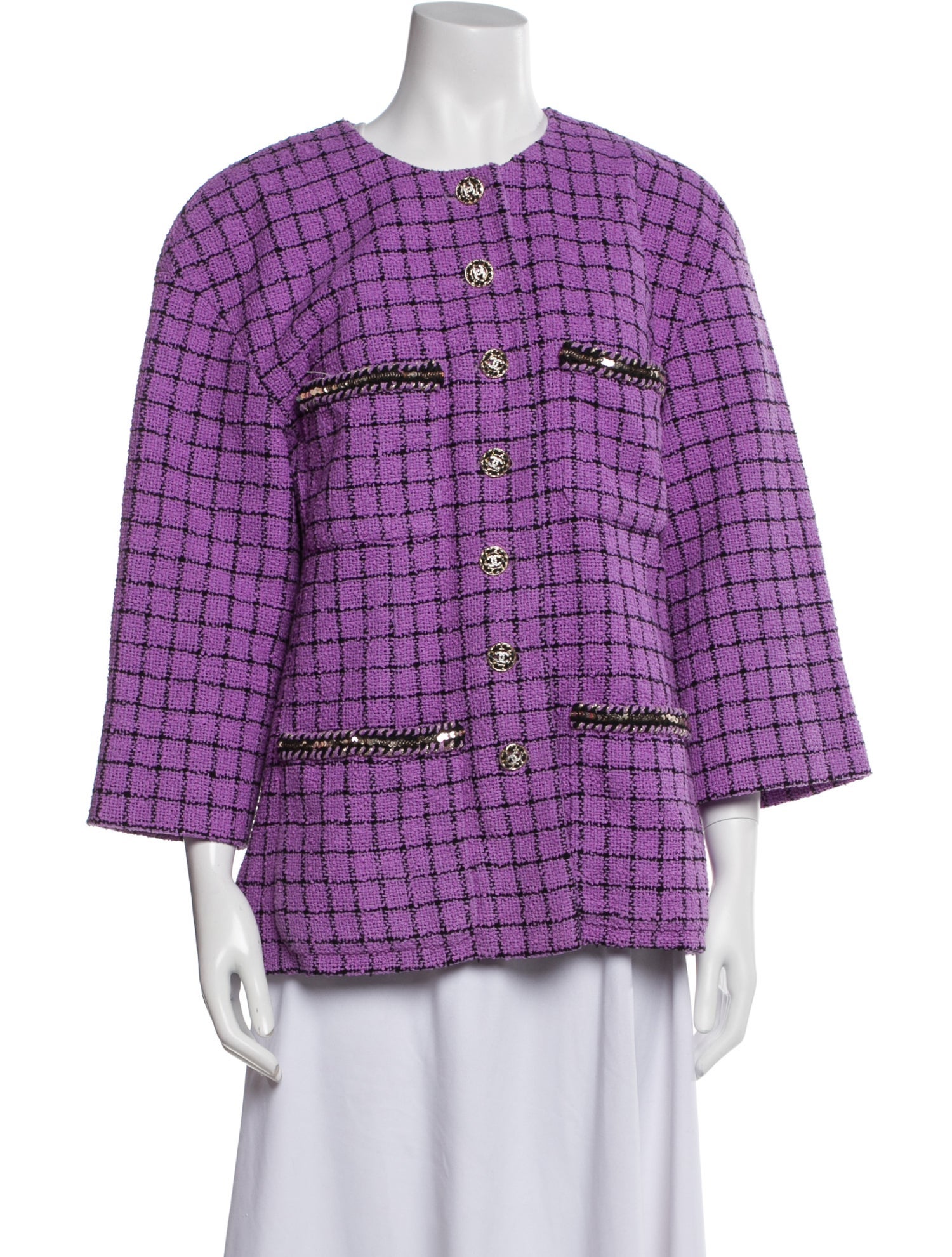 Chanel 2022 Plaid Print Jacket