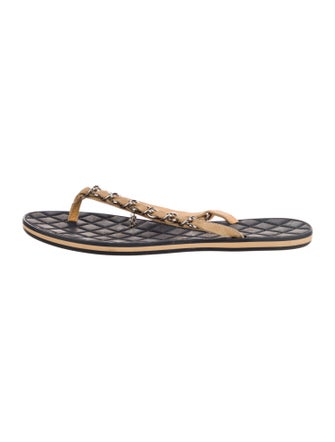 Chanel 2015 Interlocking CC Logo Flip Flops