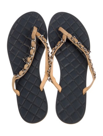 Chanel 2015 Interlocking CC Logo Flip Flops