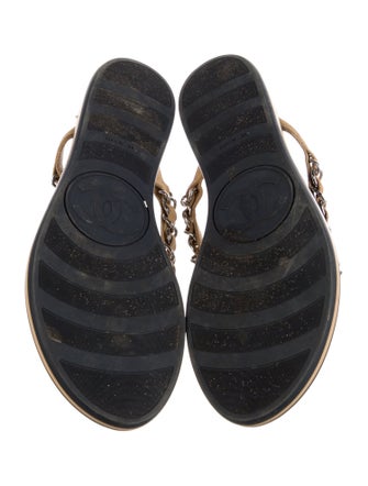 Chanel 2015 Interlocking CC Logo Flip Flops