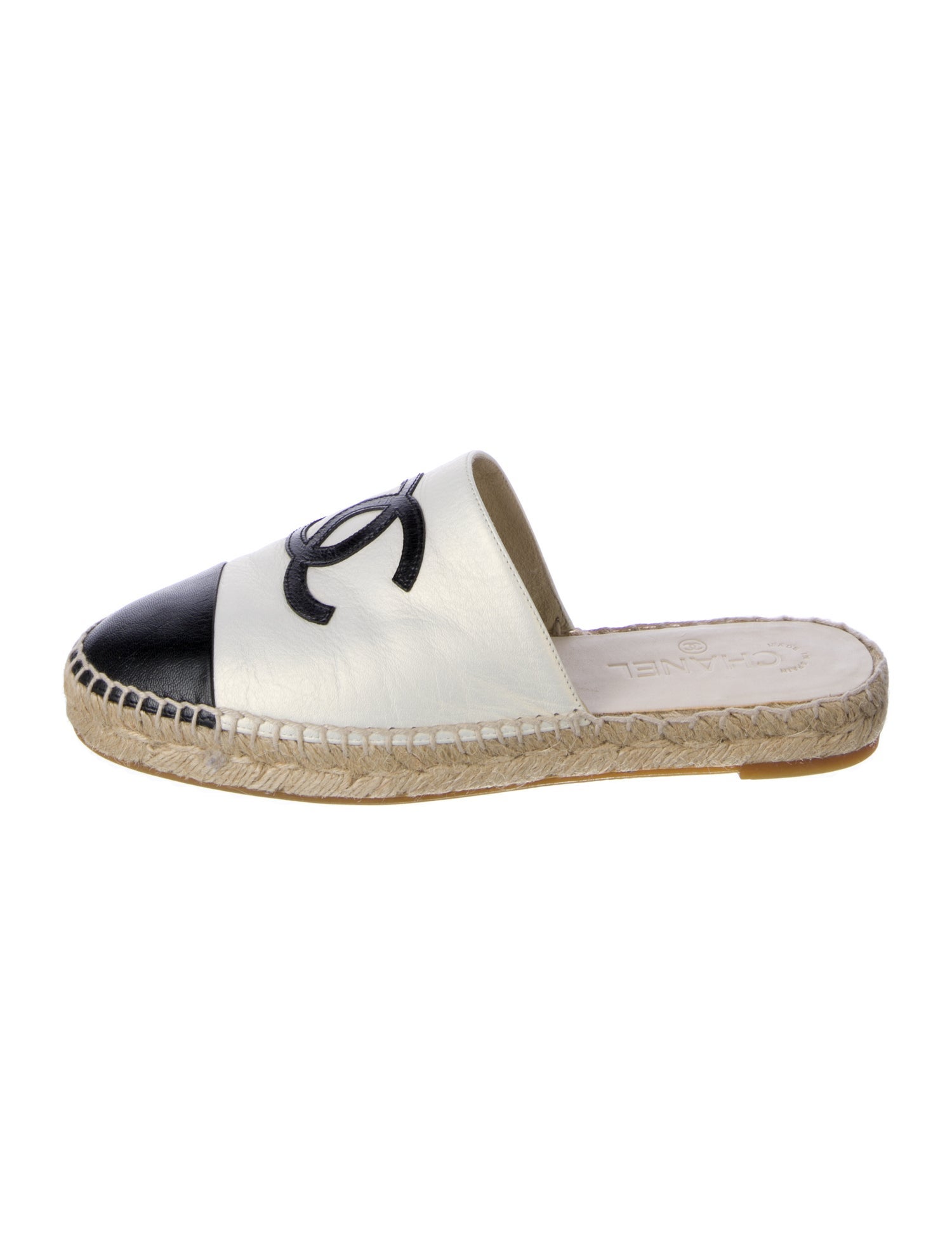 Chanel Interlocking CC Logo Goat Leather Espadrilles