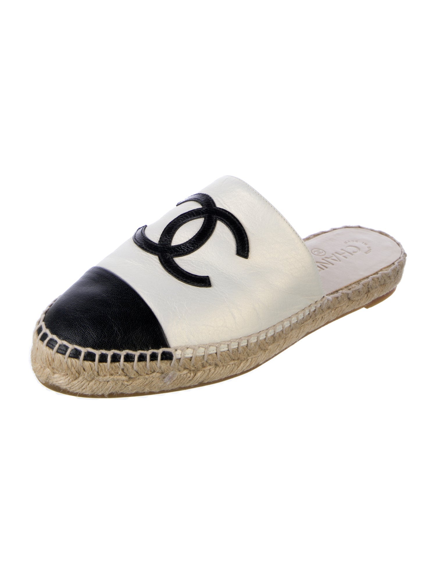 Chanel Interlocking CC Logo Goat Leather Espadrilles