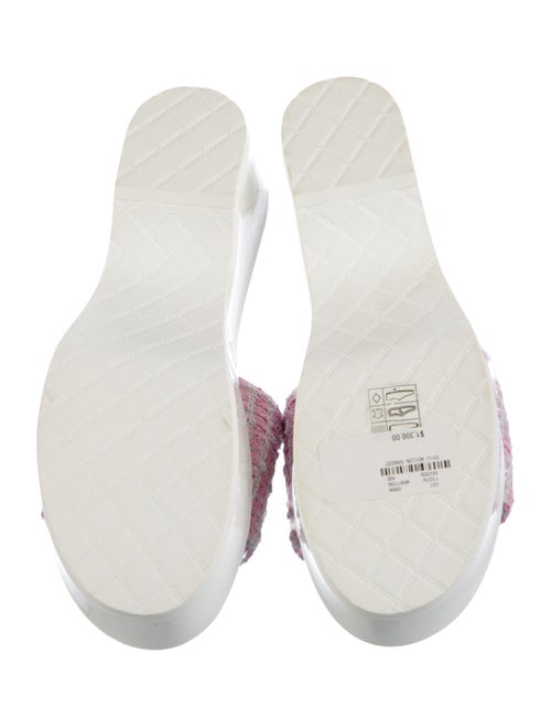 Chanel Interlocking CC Logo Tweed Sandals