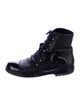 Chanel Interlocking CC Logo Leather Lace-Up Boots