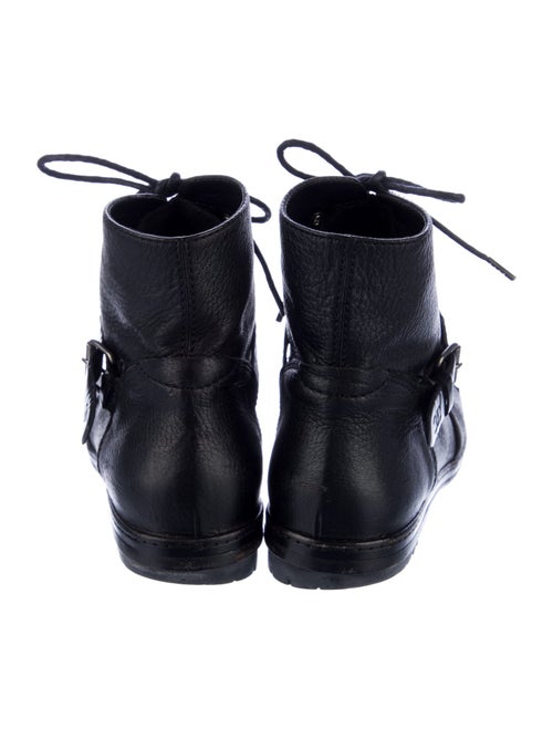 Chanel Interlocking CC Logo Leather Lace-Up Boots