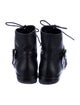 Chanel Interlocking CC Logo Leather Lace-Up Boots