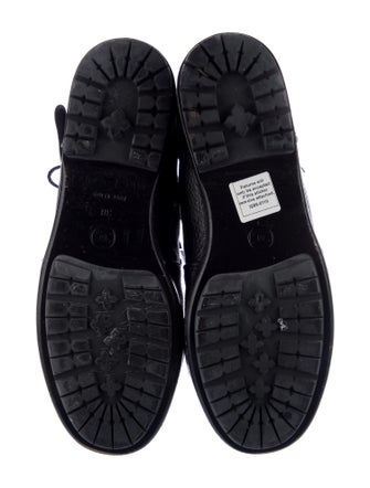 Chanel Interlocking CC Logo Leather Lace-Up Boots