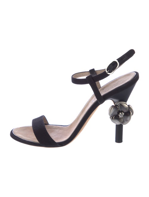 Chanel Interlocking CC Logo Canvas Slingback Sandals