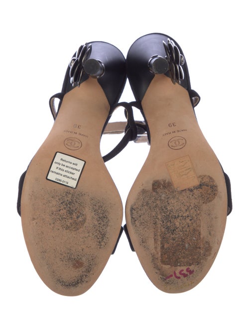 Chanel Interlocking CC Logo Canvas Slingback Sandals