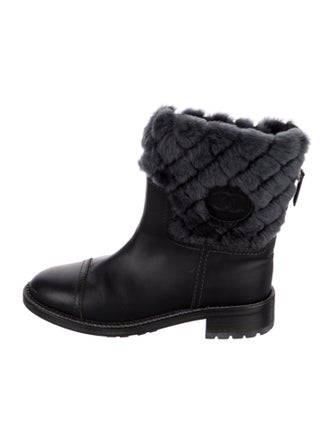 Chanel Interlocking CC Logo Leather Boots