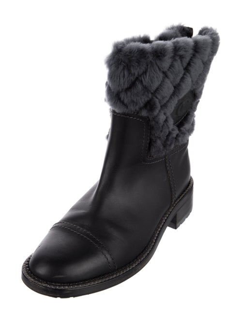 Chanel Interlocking CC Logo Leather Boots