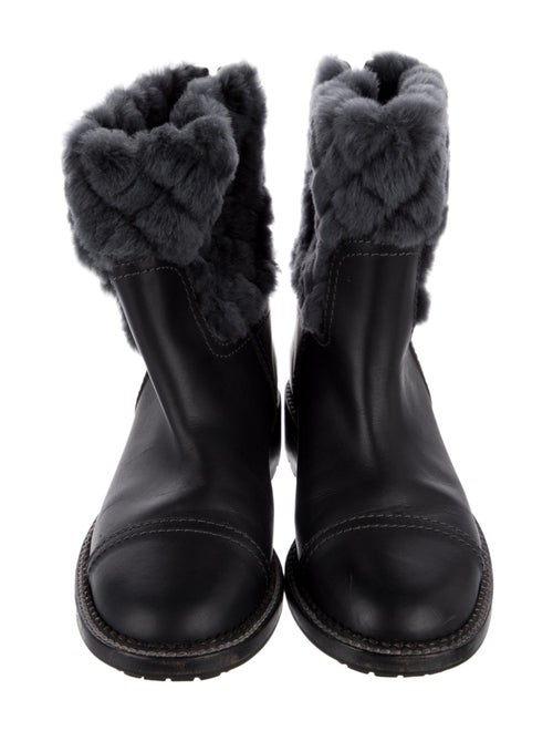 Chanel Interlocking CC Logo Leather Boots