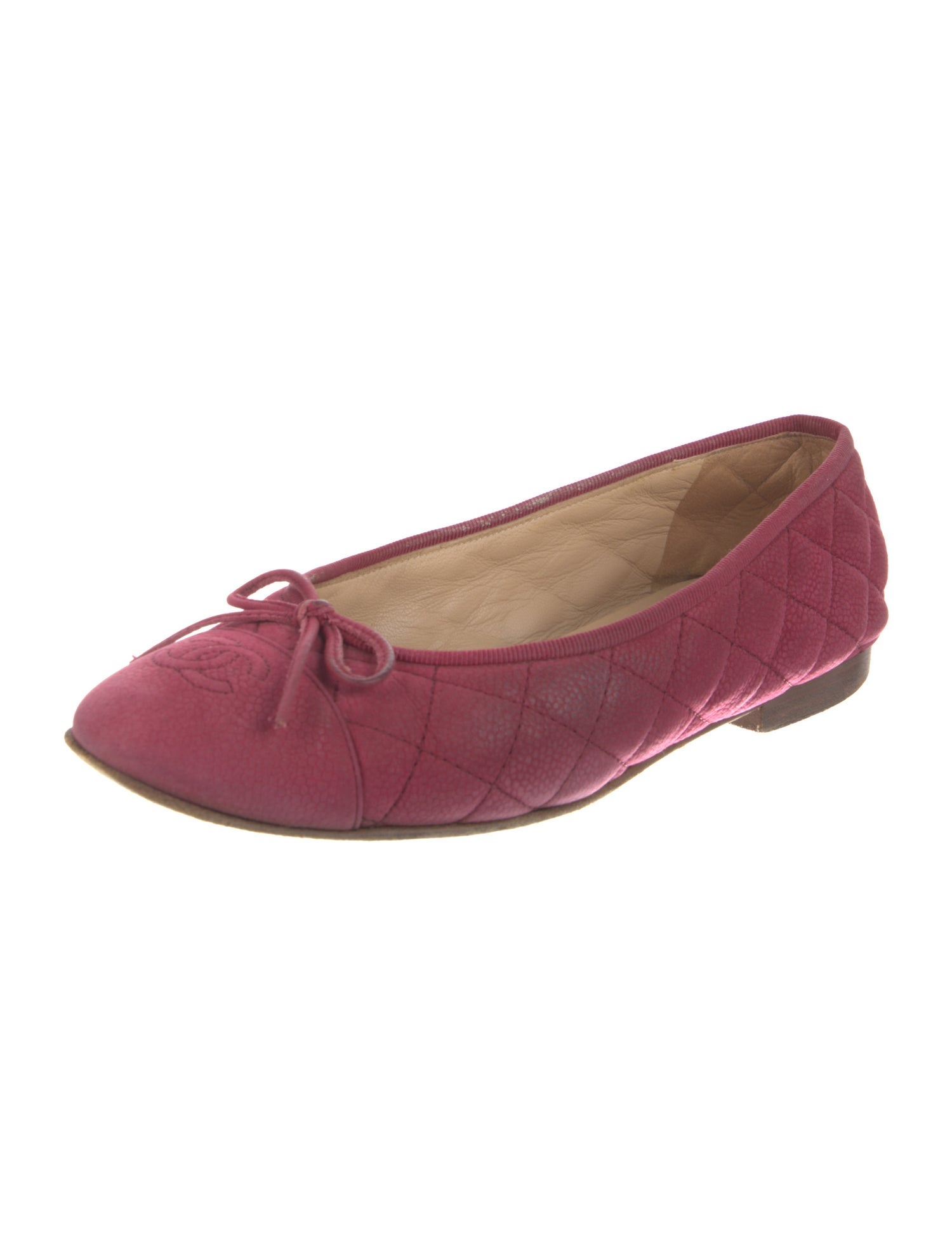 Chanel Interlocking CC Logo Suede Ballet Flats