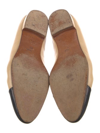 Chanel Interlocking CC Logo Leather Ballet Flats