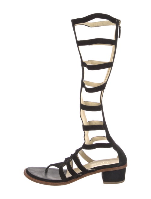 Chanel Interlocking CC Logo Suede Gladiator Sandals