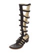 Chanel Interlocking CC Logo Suede Gladiator Sandals