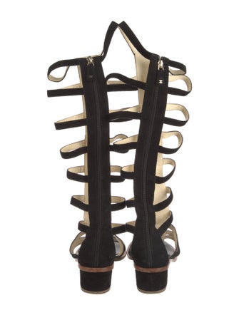 Chanel Interlocking CC Logo Suede Gladiator Sandals
