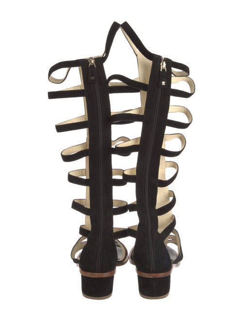 Chanel Interlocking CC Logo Suede Gladiator Sandals