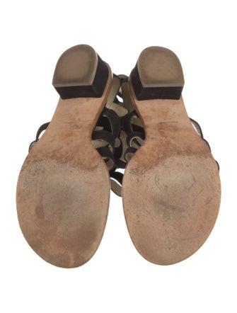 Chanel Interlocking CC Logo Suede Gladiator Sandals