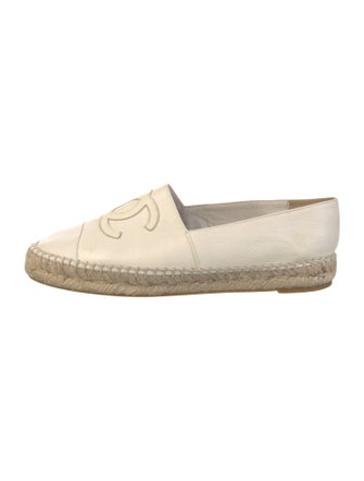 Chanel Interlocking CC Logo Lambskin Espadrilles