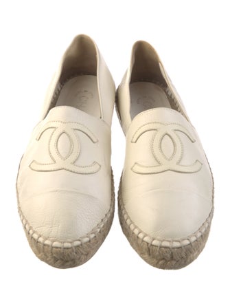 Chanel Interlocking CC Logo Lambskin Espadrilles