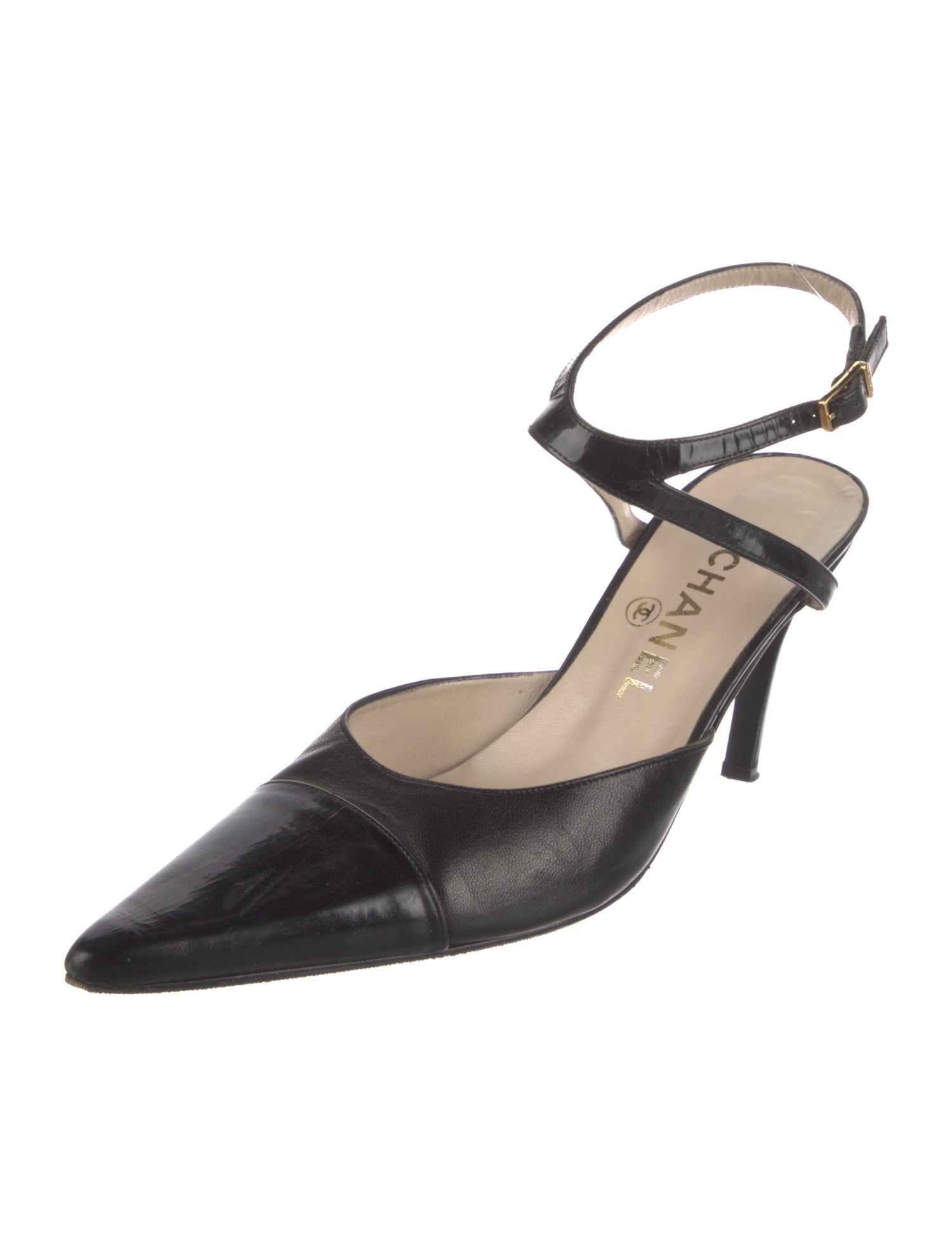 Chanel Vintage Leather Slingback Pumps