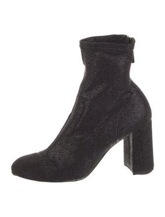 Chanel Interlocking CC Logo Glitter Sock Boots