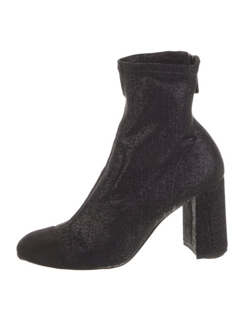 Chanel Interlocking CC Logo Glitter Sock Boots