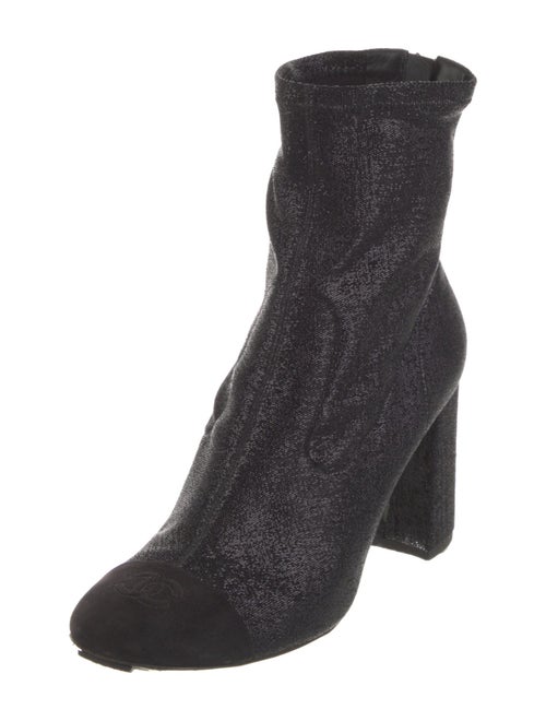 Chanel Interlocking CC Logo Glitter Sock Boots