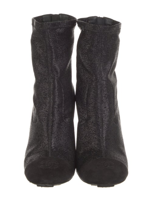 Chanel Interlocking CC Logo Glitter Sock Boots