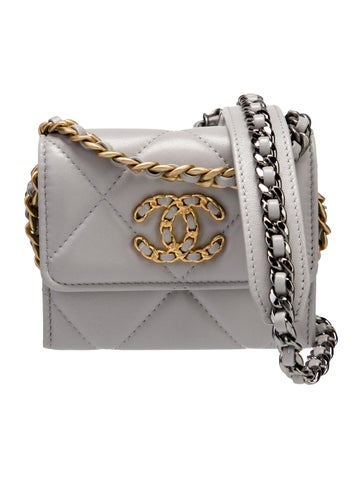 Chanel Mini Bags 19 Flap Coin Purse w/ Chain