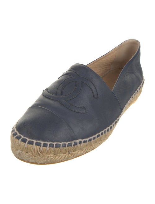 Chanel Interlocking CC Logo Leather Espadrilles